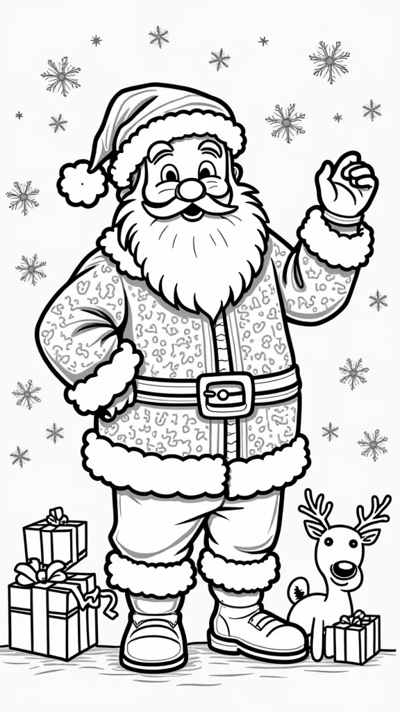 coloriage imprimable du Père Noël